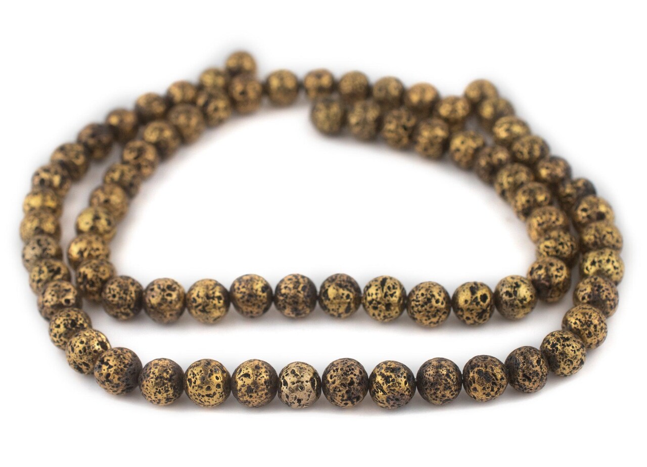 The Bead Chest® Metallic Electroplated Lava Beads, 15 Inch Strand, Available in 6 Colors